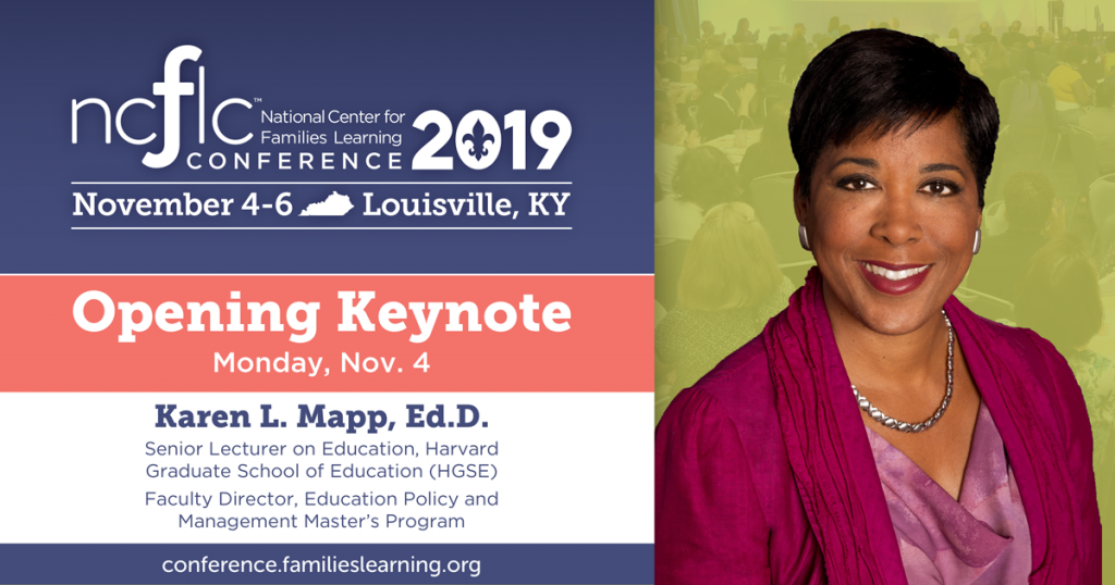 Dr. Karen Mapp, keynote speaker for Opening Session of Families Learning Conference