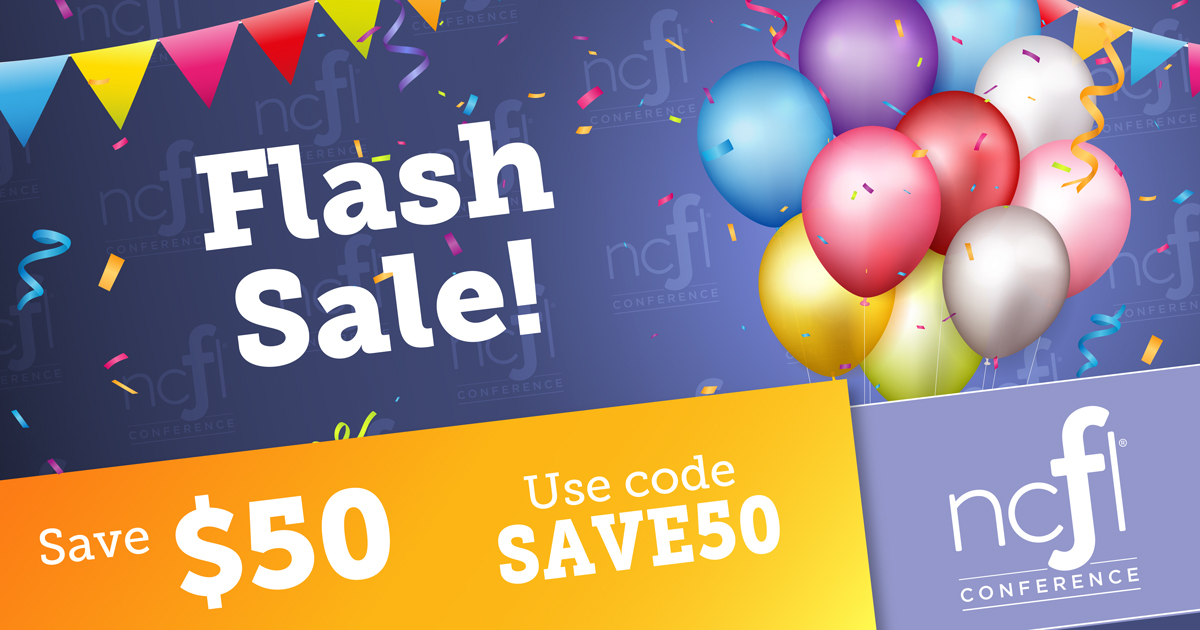Flash sale August 11 through 13. Enter code SAVE50 during online registration.