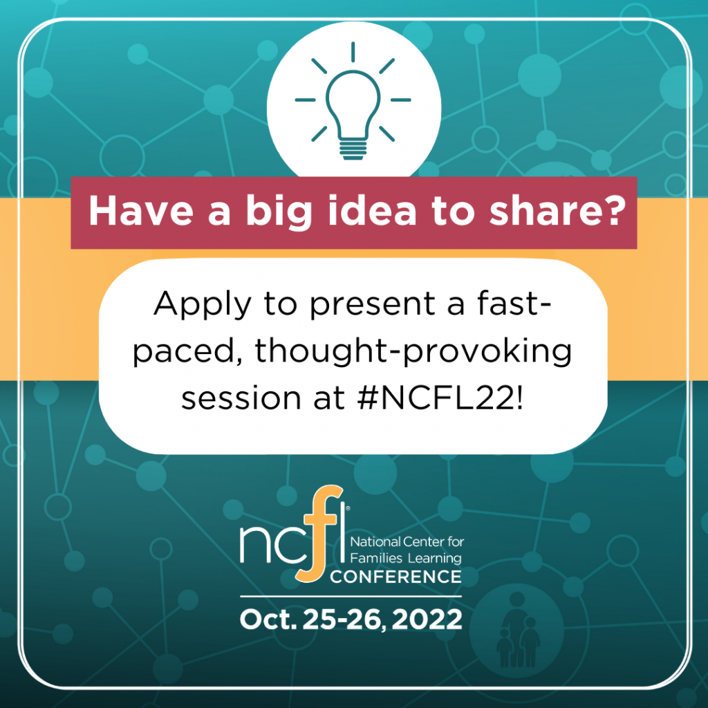 Have a big idea to share? Apply to present a fast-paced, thought-provoking session at #NCFL22!